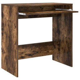 Berkfield Computer Desk Smoked Oak Particle Board Compact Simple - thumbnail 4
