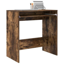 Berkfield Computer Desk Smoked Oak Particle Board Compact Simple - thumbnail 3