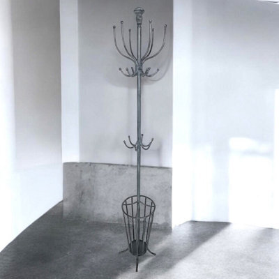 175Cm Grey Metal Coat Stand/ Umbrella Hold - image 1