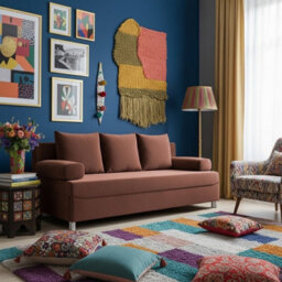 Dover Sofa Bed With Fold Out Sleeping Function Storage Upholstered Modern Design Includes Cushions Orange - thumbnail 2