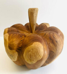 My Square Mile Giant Teak Root Carved Pumpkin, 38 Cm Width, Indoor/outdoor Garden Decor, Halloween Autumn Decoration - thumbnail 1