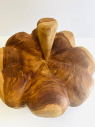 My Square Mile Giant Teak Root Carved Pumpkin, 38 Cm Width, Indoor/outdoor Garden Decor, Halloween Autumn Decoration - thumbnail 2