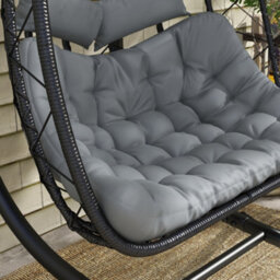 Outsunny Pe Hanging Swing Chair W/ Thick Cushion, Patio Hanging Chair, Black - thumbnail 9