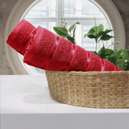 Casabella 4 Pk Bath Sheet Towel Set 80X140 Cm-Luxury 100% Cotton, Highly Absorbent Towel-Extra Large Bath Towels Red - thumbnail 4
