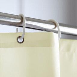 Neel Blue Ivory Polyester Shower Curtain, Water-Resistant Bathroom Curtain With 12 Hooks - 180X200Cm - thumbnail 4