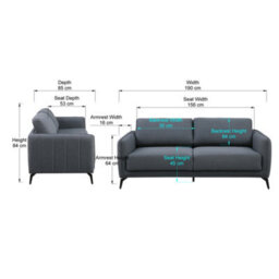 More4Homes Oslo Modern Scandi Style Fabric Living Room 3 Seater Sofa (Dark Grey) - thumbnail 9