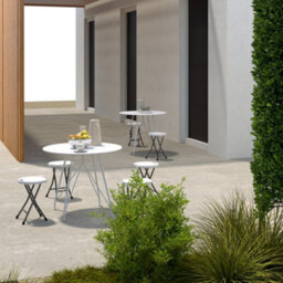 Outsunny Folding Stool Set Of 4, Decorative Garden Stool Set, White - thumbnail 8