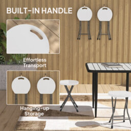 Outsunny Folding Stool Set Of 4, Decorative Garden Stool Set, White - thumbnail 7