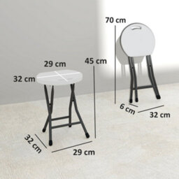 Outsunny Folding Stool Set Of 4, Decorative Garden Stool Set, White - thumbnail 3