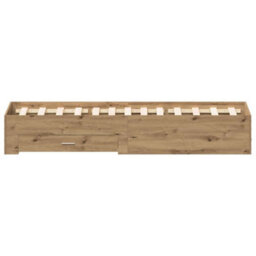 Berkfield Modern Bed Frame With Drawers Artisan Oak 120X200 Cm Engineered Wood - thumbnail 7