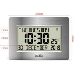 Youshiko Official Uk Radio Controlled Silent Wall Clock - Large Lcd, Auto Set Up With Day, Date, Month. Ideal For Dementia & Alzheimer's. - thumbnail 4