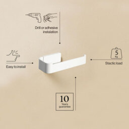 Cosmic Toilet Roll Holder, Self-Adhesive Or Screw-In, Stainless Steel, Anti-Corrosion, Chrome, Nea Collection - thumbnail 7