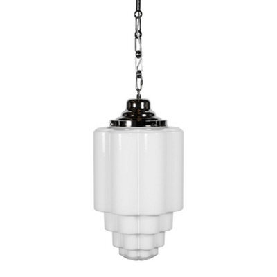 Glasshouse Nickel Art Deco Hallway Pendant Light - Se Home - image 1