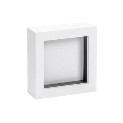 "Nicola Spring 4 X 4"" Photo Frame - White - 3D Photo Frame Picture Frame Box Portrait Display Case (12.5 X 12.5Cm)" - image 1