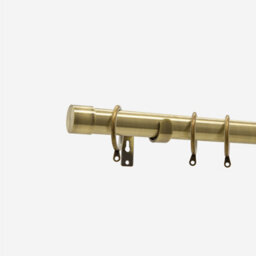 Antqiue Brass 28mm End Cap Fixed Length Metal Curtain Pole  130Cm - thumbnail 2