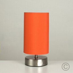 Valuelights Francis Brushed Chrome Touch Table Lamp With Orange Shade - thumbnail 4