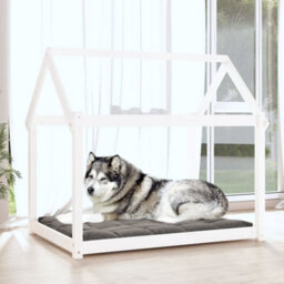 Berkfield Dog Bed White 111X80X100 Cm Solid Wood Pine - thumbnail 3