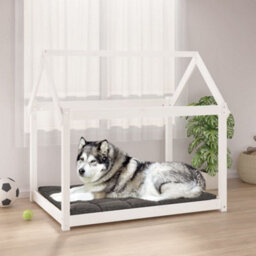 Berkfield Dog Bed White 111X80X100 Cm Solid Wood Pine - thumbnail 1