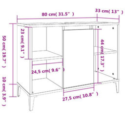 Berkfield 3 Piece Bathroom Furniture Set Smoked Oak Engineered Wood - thumbnail 9