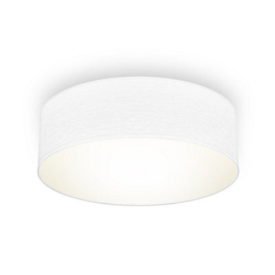 B.k.licht White Modern Ceiling Light Lamp With Fabric Shade Bedroom Hallway 300mm - image 1