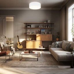 B.k.licht White Modern Ceiling Light Lamp With Fabric Shade Bedroom Hallway 300mm - thumbnail 7