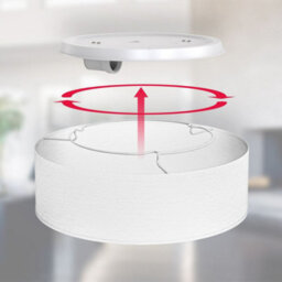 B.k.licht White Modern Ceiling Light Lamp With Fabric Shade Bedroom Hallway 300mm - thumbnail 3