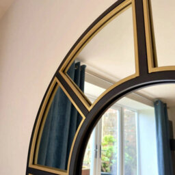 Jōbū Jobu Home - Mio - Full Length Black & Gold Metal Arched Window Mirror - 180Cm X 105Cm - thumbnail 3