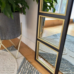 Jōbū Jobu Home - Mio - Full Length Black & Gold Metal Arched Window Mirror - 180Cm X 105Cm - thumbnail 4