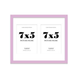12X10 Inch 2 Opening Photo Collage Frame, Display Two 7X5 Inch Photos, Multi Aperture Family Picture Frame, Lilac - thumbnail 2