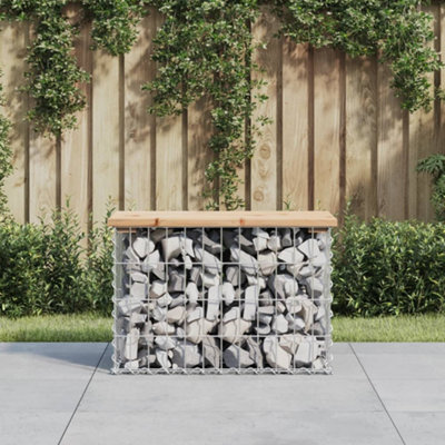 Walplus Garden Bench Gabion Design 63X31.5X42 Cm Solid Wood Pine - image 1