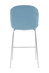 Orsina Tamzin Blue Velvet Chrome Finish Bar Chair - thumbnail 2