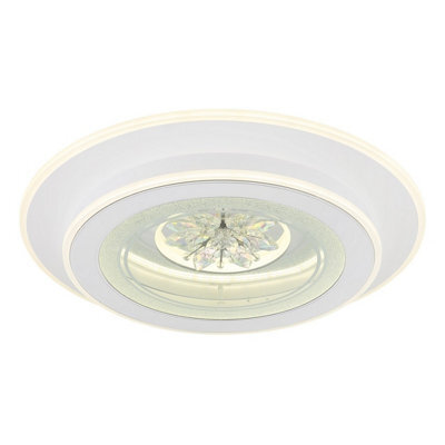 Luminosa Lighting Luminosa Bluma Integrated Led Semi Flush Ceiling Light White Led Dimmable 2700-6500K Remote Control Timer - image 1