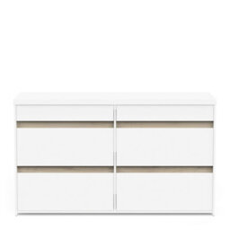 FurniComp LTD Furnicomp Avery 6 Drawer (3+3) Matt White And Oak Wide Chest Of Drawers - thumbnail 4