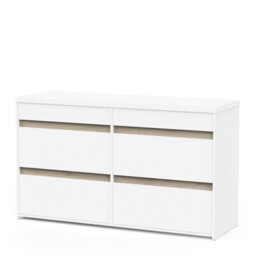 FurniComp LTD Furnicomp Avery 6 Drawer (3+3) Matt White And Oak Wide Chest Of Drawers - thumbnail 5