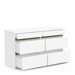 FurniComp LTD Furnicomp Avery 6 Drawer (3+3) Matt White And Oak Wide Chest Of Drawers - thumbnail 7