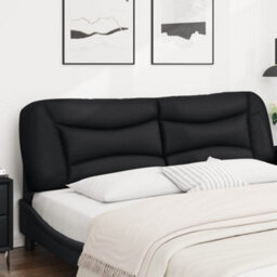Berkfield Headboard Cushion Black 180 Cm Faux Leather - thumbnail 4