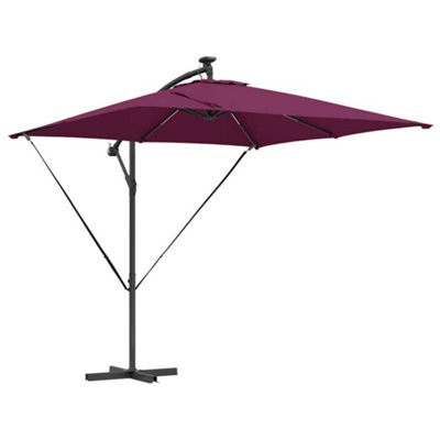 Berkfield Modern Cantilever Banana Parasol Bordeaux Red 249 X 249 X 250 Cm