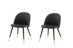 Set Of 2 Pu/ Velvet Dining Chairs -D57Xw50Xh77Cm, Seat Height 43Cm - thumbnail 2