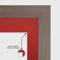 AK Frames 20X14 Walnut Sleek Multi Photo Frame With Crimson Mount - Holds 2 Apertures (2X) A4 Photos - thumbnail 7