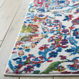 Ivory Blue Traditional Easy To Clean Floral Dining Room Bedroom And Living Room Rug-122Cm X 183Cm - thumbnail 7