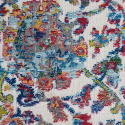 Ivory Blue Traditional Easy To Clean Floral Dining Room Bedroom And Living Room Rug-122Cm X 183Cm - thumbnail 4