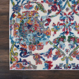 Ivory Blue Traditional Easy To Clean Floral Dining Room Bedroom And Living Room Rug-122Cm X 183Cm - thumbnail 6
