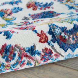 Ivory Blue Traditional Easy To Clean Floral Dining Room Bedroom And Living Room Rug-122Cm X 183Cm - thumbnail 5