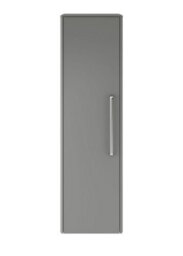 Balterley Contemporary Bathroom Wall Hung Single Soft Close Door Tall Storage Unit With 2 Shelves, Cool Grey, 1200 X 350 X 250mm - thumbnail 1