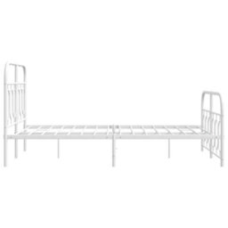 Berkfield Metal Bed Frame Without Mattress With Footboard White 120X200Cm - thumbnail 5