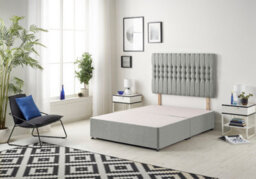 Somnior Beds Somnior Galaxy Tweed Grey Divan Base With Headboard - Small Double - thumbnail 1