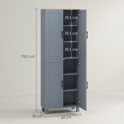 Wyld Haus Parare 171Cm Grey Wood-Effect 4-Door Freestanding Kitchen Pantry Cabinet - thumbnail 4