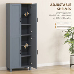 Wyld Haus Parare 171Cm Grey Wood-Effect 4-Door Freestanding Kitchen Pantry Cabinet - thumbnail 6