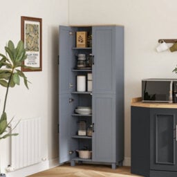 Wyld Haus Parare 171Cm Grey Wood-Effect 4-Door Freestanding Kitchen Pantry Cabinet - thumbnail 3