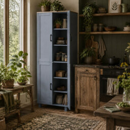 Wyld Haus Parare 171Cm Grey Wood-Effect 4-Door Freestanding Kitchen Pantry Cabinet - thumbnail 1
